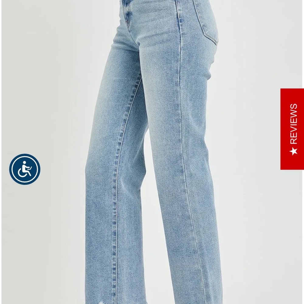 RISEN High Rise Relaxed Straight Jeans
- Rise 10" | Inseam 28" - Picture 3 of 4